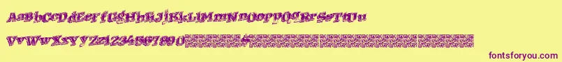 Westernracing-Schriftart – Violette Schriften auf gelbem Hintergrund