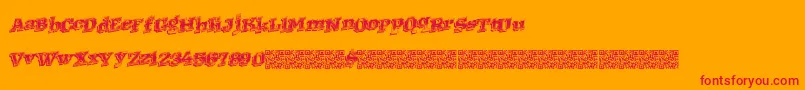 Westernracing-Schriftart – Rote Schriften auf orangefarbenem Hintergrund