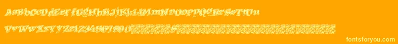 Westernracing-Schriftart – Gelbe Schriften auf orangefarbenem Hintergrund