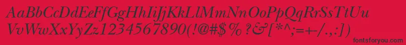 NewbaskervillestdItalic Font – Black Fonts on Red Background