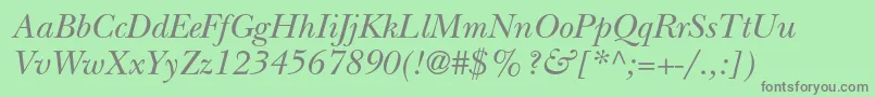 NewbaskervillestdItalic Font – Gray Fonts on Green Background