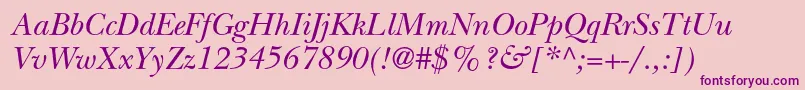 NewbaskervillestdItalic Font – Purple Fonts on Pink Background