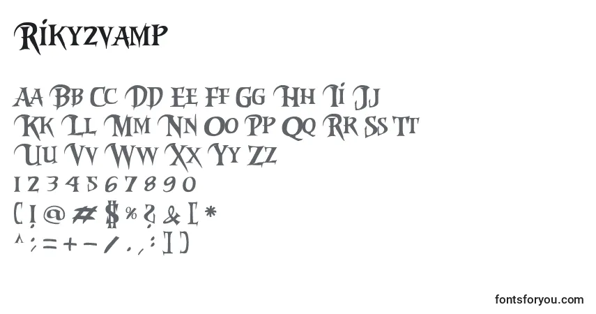 Schriftart Riky2vamp – Alphabet, Zahlen, spezielle Symbole