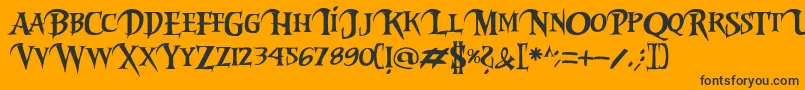 Fonte Riky2vamp – fontes pretas em um fundo laranja