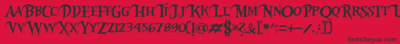 Riky2vamp-fontti – mustat fontit punaisella taustalla