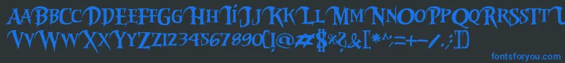 フォントRiky2vamp – 黒い背景に青い文字