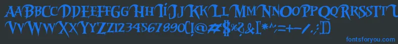 Riky2vamp Font – Blue Fonts on Black Background