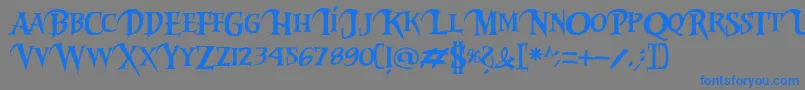 フォントRiky2vamp – 灰色の背景に青い文字