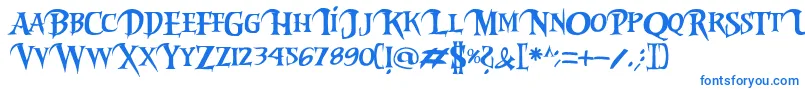 フォントRiky2vamp – 白い背景に青い文字