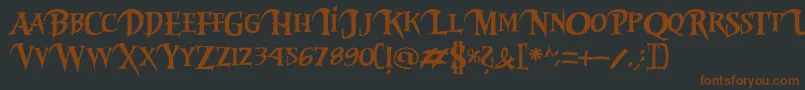 Riky2vamp-fontti – ruskeat fontit mustalla taustalla