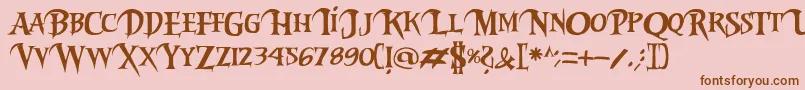 フォントRiky2vamp – ピンクの背景に茶色のフォント