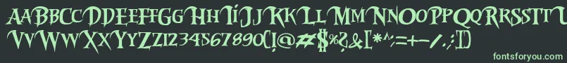 Шрифт Riky2vamp – зелёные шрифты на чёрном фоне