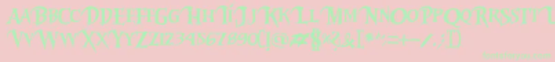 Шрифт Riky2vamp – зелёные шрифты на розовом фоне