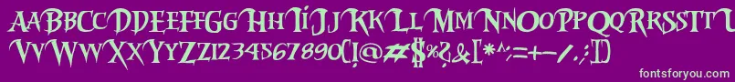 Riky2vamp Font – Green Fonts on Purple Background