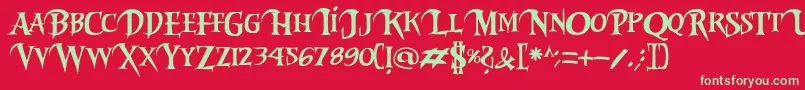 Шрифт Riky2vamp – зелёные шрифты на красном фоне
