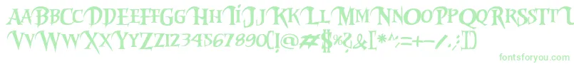 フォントRiky2vamp – 白い背景に緑のフォント