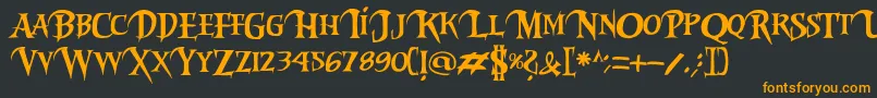 フォントRiky2vamp – 黒い背景にオレンジの文字