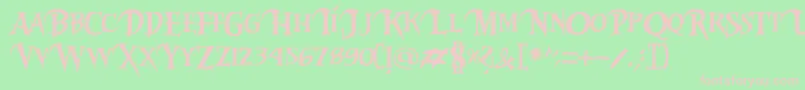 Шрифт Riky2vamp – розовые шрифты на зелёном фоне