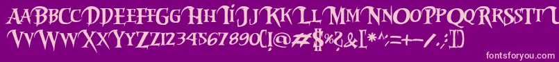 Riky2vamp-Schriftart – Rosa Schriften auf violettem Hintergrund