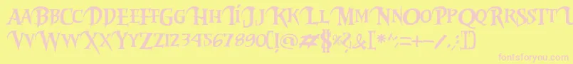 Riky2vamp Font – Pink Fonts on Yellow Background