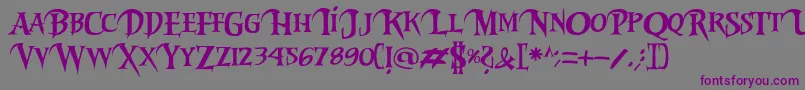 Шрифт Riky2vamp – фиолетовые шрифты на сером фоне