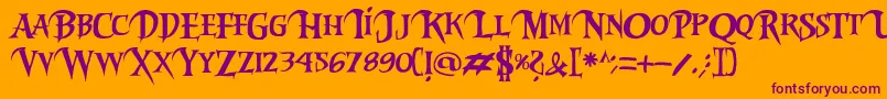 Шрифт Riky2vamp – фиолетовые шрифты на оранжевом фоне