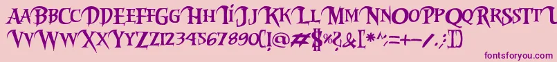 Riky2vamp Font – Purple Fonts on Pink Background