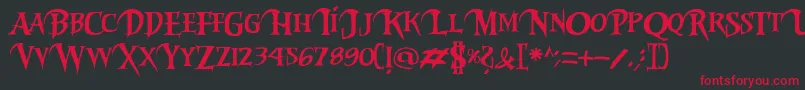 Riky2vamp-fontti – punaiset fontit mustalla taustalla