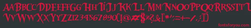 Riky2vamp Font – Red Fonts on Black Background