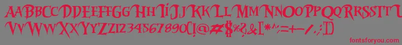 Riky2vamp-fontti – punaiset fontit harmaalla taustalla