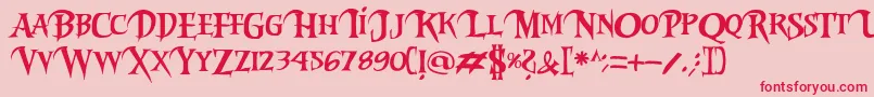 Шрифт Riky2vamp – красные шрифты на розовом фоне
