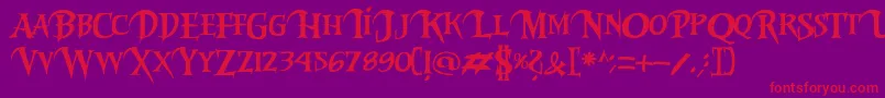 Fonte Riky2vamp – fontes vermelhas em um fundo violeta