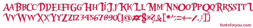 フォントRiky2vamp – 白い背景に赤い文字