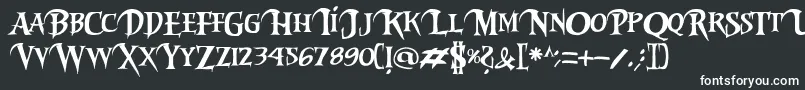 Шрифт Riky2vamp – белые шрифты на чёрном фоне