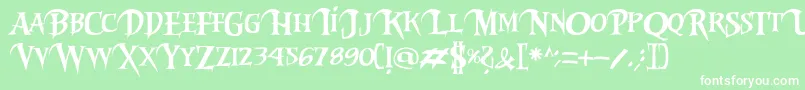 Riky2vamp-Schriftart – Weiße Schriften auf grünem Hintergrund