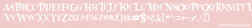 Riky2vamp-Schriftart – Weiße Schriften auf rosa Hintergrund