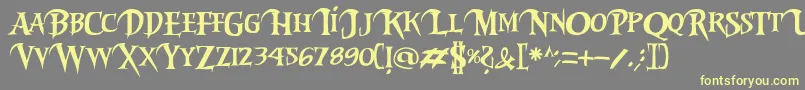 Riky2vamp-Schriftart – Gelbe Schriften auf grauem Hintergrund
