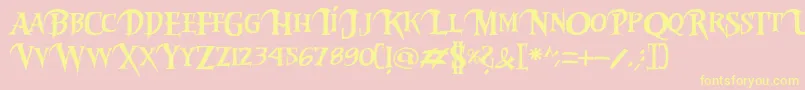 フォントRiky2vamp – 黄色のフォント、ピンクの背景