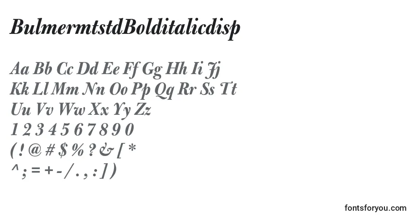 A fonte BulmermtstdBolditalicdisp – alfabeto, números, caracteres especiais