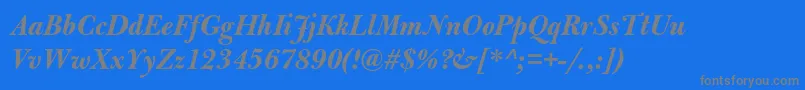 BulmermtstdBolditalicdisp Font – Gray Fonts on Blue Background