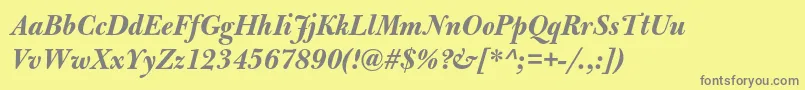 BulmermtstdBolditalicdisp Font – Gray Fonts on Yellow Background