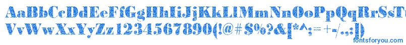 BodonibrokenglassRegular Font – Blue Fonts on White Background