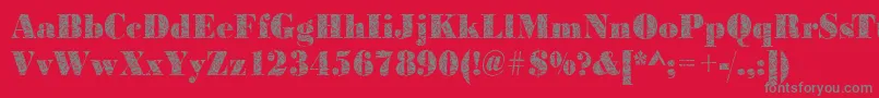 Czcionka BodonibrokenglassRegular – szare czcionki na czerwonym tle