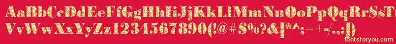 BodonibrokenglassRegular Font – Yellow Fonts on Red Background