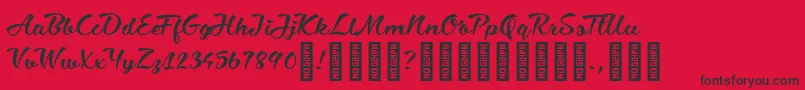 CiaobabyRegular Font – Black Fonts on Red Background