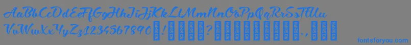 CiaobabyRegular Font – Blue Fonts on Gray Background