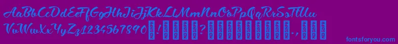 CiaobabyRegular Font – Blue Fonts on Purple Background