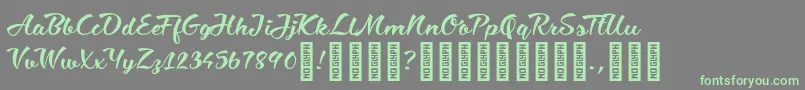 CiaobabyRegular Font – Green Fonts on Gray Background