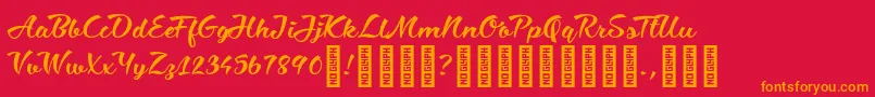 CiaobabyRegular Font – Orange Fonts on Red Background