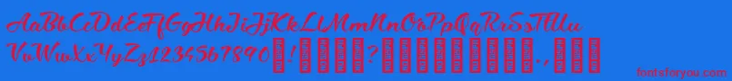 CiaobabyRegular Font – Red Fonts on Blue Background